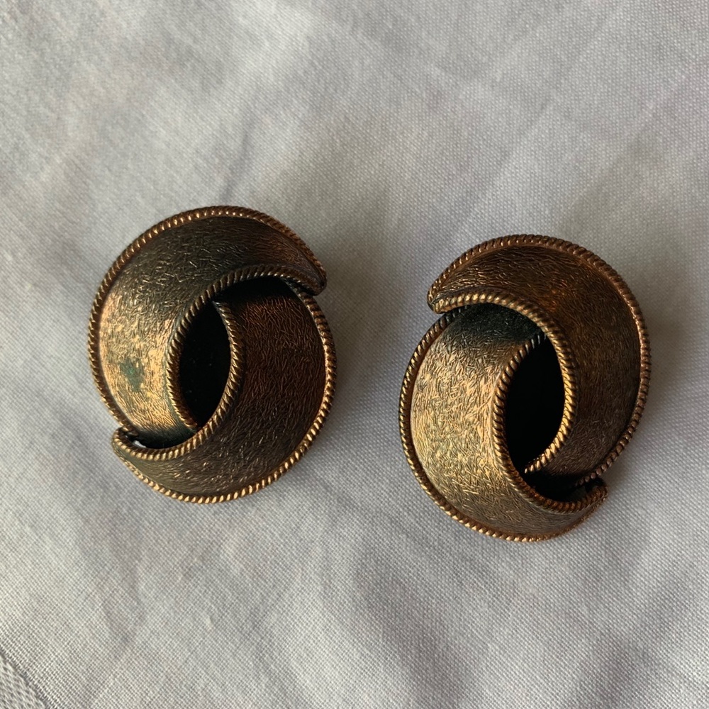 Vintage Bronze Clip-on Earrings